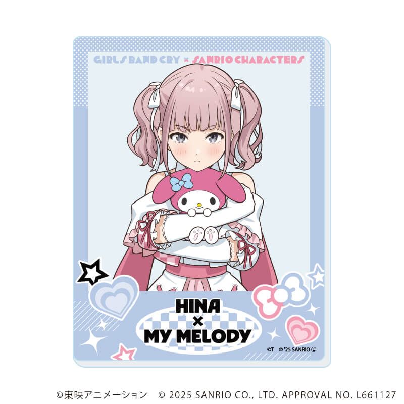 アクリルカード「ガールズバンドクライ×サンリオキャラクターズ」01/コンプリートBOX(全9種) 等身デザイン(コラボイラスト)