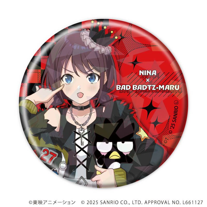 ホログラム缶バッジ(57mm)「ガールズバンドクライ×サンリオキャラクターズ」01/コンプリートBOX(全9種) 等身デザイン(コラボイラスト)