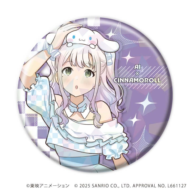 ホログラム缶バッジ(57mm)「ガールズバンドクライ×サンリオキャラクターズ」01/コンプリートBOX(全9種) 等身デザイン(コラボイラスト)