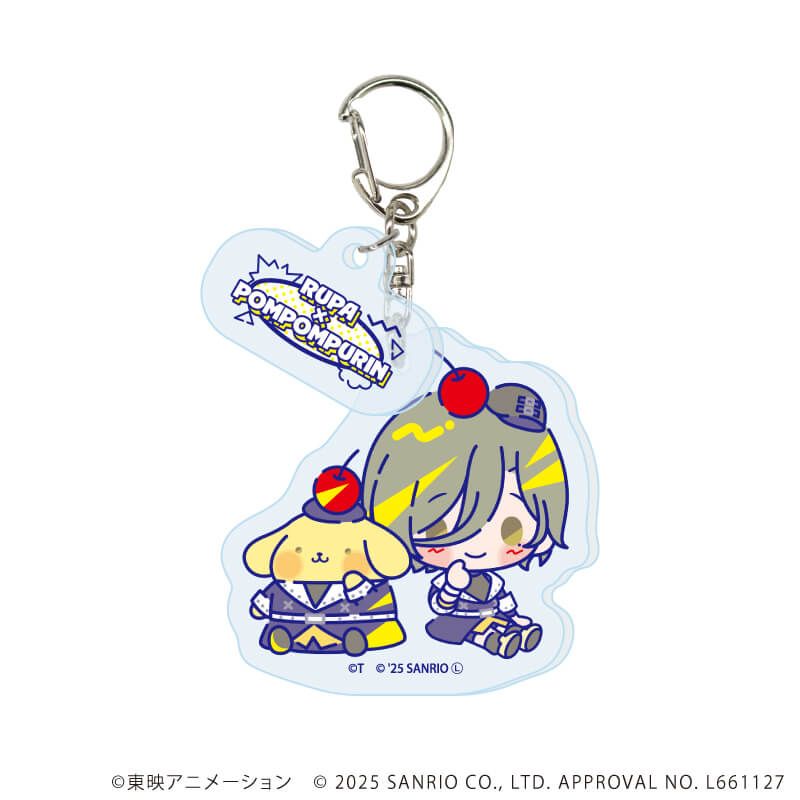 パーツ付きアクリルキーホルダー「ガールズバンドクライ×サンリオキャラクターズ」02/ブラインド(9種) ミニキャラデザイン(コラボイラスト)