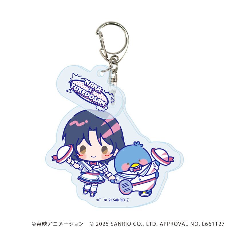 パーツ付きアクリルキーホルダー「ガールズバンドクライ×サンリオキャラクターズ」02/ブラインド(9種) ミニキャラデザイン(コラボイラスト)