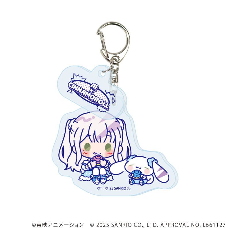パーツ付きアクリルキーホルダー「ガールズバンドクライ×サンリオキャラクターズ」02/ブラインド(9種) ミニキャラデザイン(コラボイラスト)