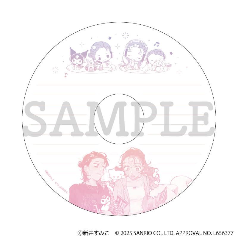 CDケース入りメモ「気になってる人が男じゃなかった×サンリオキャラクターズ」01/古賀みつき×クロミ＆大沢あや×ハローキティ(等身&ミニキャライラスト)