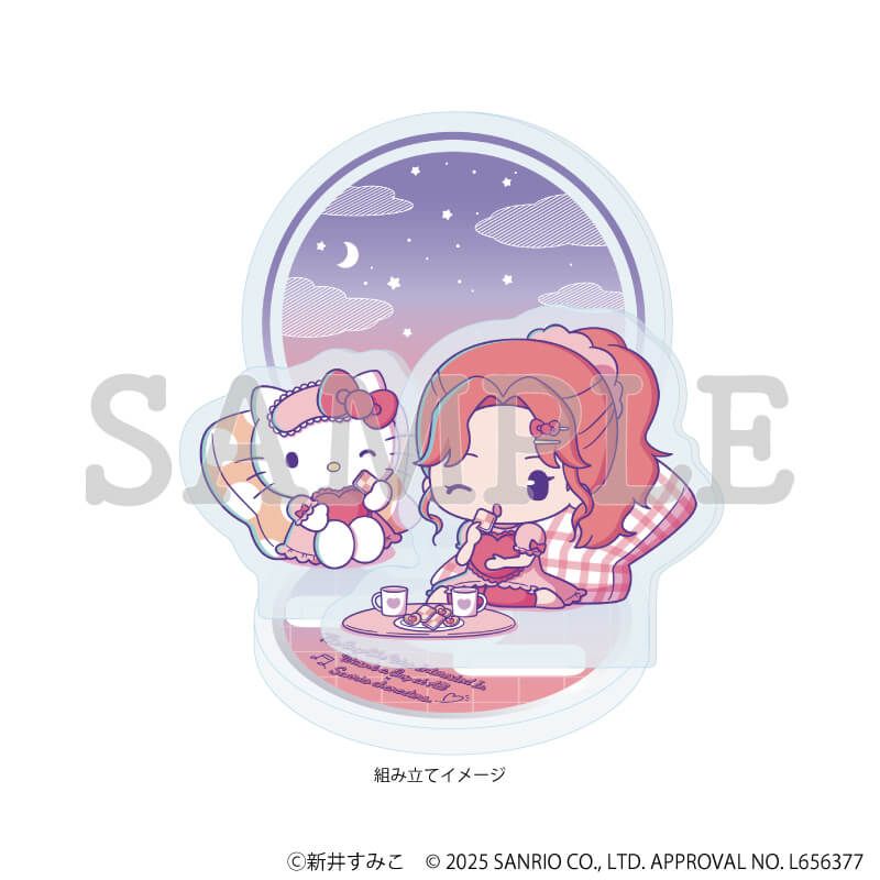 アクリルスタンドプレート「気になってる人が男じゃなかった×サンリオキャラクターズ」04/大沢あや×ハローキティ B(ミニキャライラスト)
