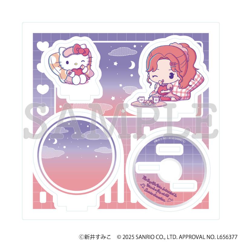 アクリルスタンドプレート「気になってる人が男じゃなかった×サンリオキャラクターズ」04/大沢あや×ハローキティ B(ミニキャライラスト)