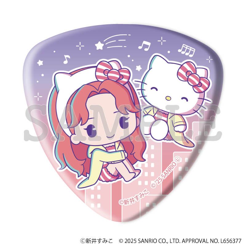 ピック型缶バッジ「気になってる人が男じゃなかった×サンリオキャラクターズ」01/コンプリートBOX(全8種)(等身&ミニキャライラスト)
