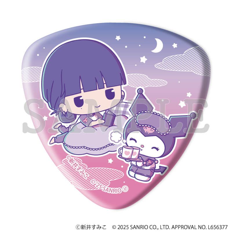 ピック型缶バッジ「気になってる人が男じゃなかった×サンリオキャラクターズ」01/コンプリートBOX(全8種)(等身&ミニキャライラスト)
