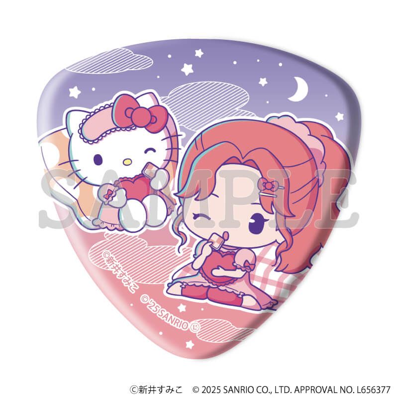 ピック型缶バッジ「気になってる人が男じゃなかった×サンリオキャラクターズ」01/コンプリートBOX(全8種)(等身&ミニキャライラスト)