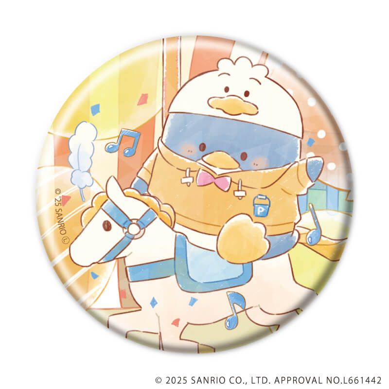 ホログラム缶バッジ(57mm)「はぴだんぶい」06/ブラインド(6種)(グラフアートイラスト)