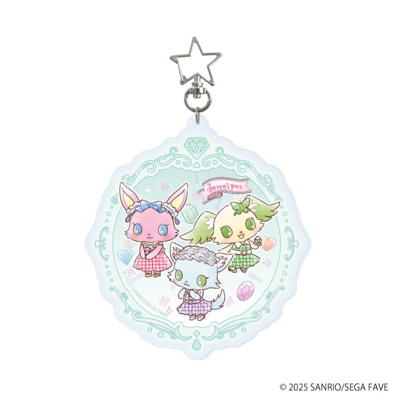 星型ナスカン付きデカアクリルキーホルダー「ジュエルペット」04/ミルキィ＆ルナ＆ぺリドット(グラフアートイラスト)