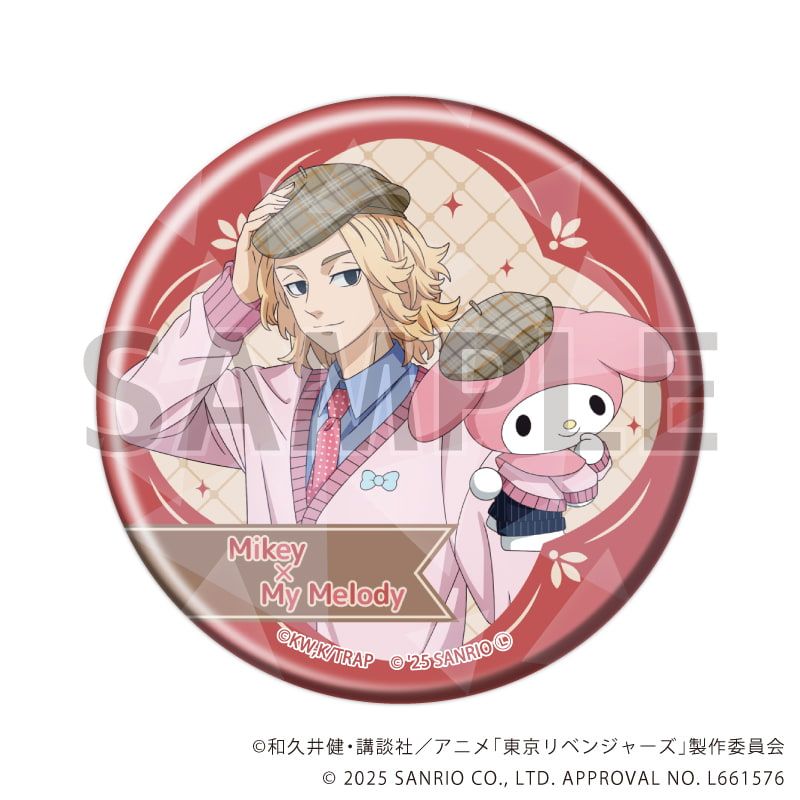 ホログラム缶バッジ(57mm)「TVアニメ『東京リベンジャーズ』×サンリオキャラクターズ」01/ブラインド(9種)(コラボイラスト)