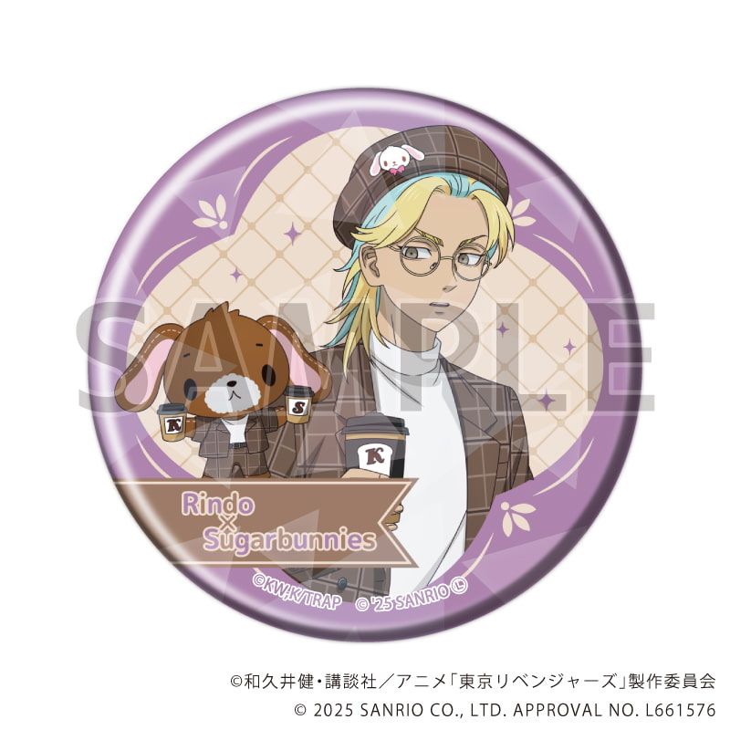 ホログラム缶バッジ(57mm)「TVアニメ『東京リベンジャーズ』×サンリオキャラクターズ」01/ブラインド(9種)(コラボイラスト)