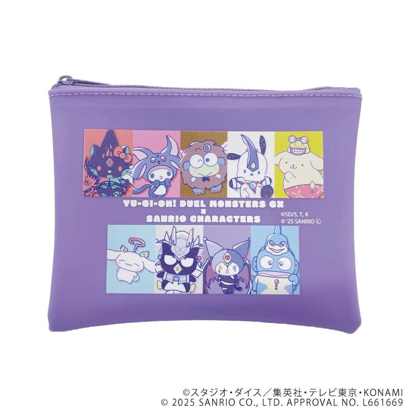 PVCポーチ「遊☆戯☆王デュエルモンスターズGX×サンリオキャラクターズ」01/集合デザイン(コラボイラスト)