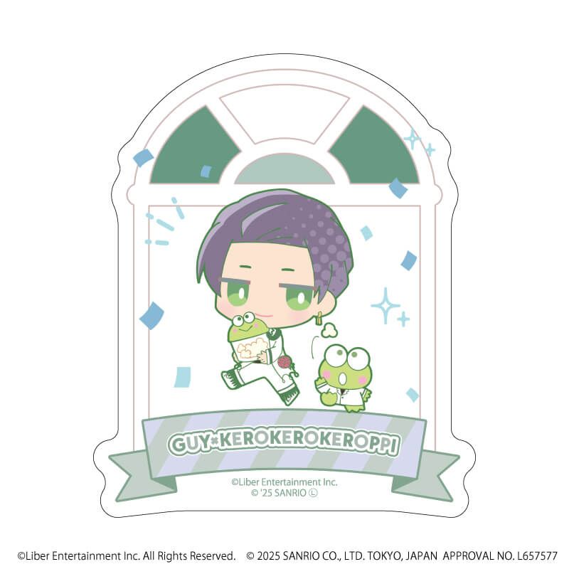ダイカットスマホステッカー「A3!×Sanrio characters」52/ガイ×けろけろけろっぴ(ミニキャライラスト)