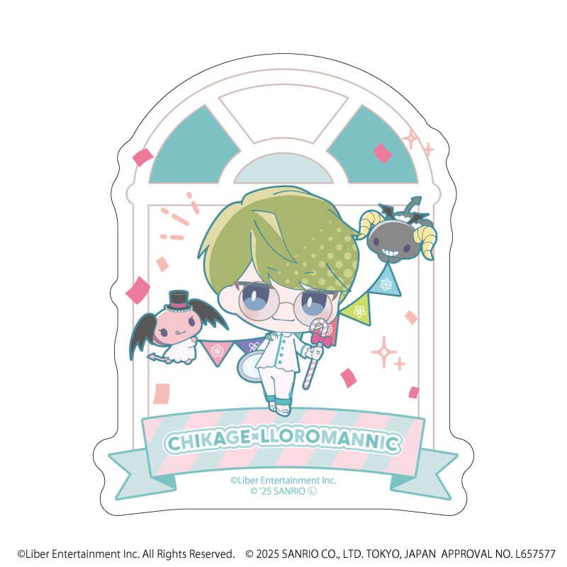 ダイカットスマホステッカー「A3!×Sanrio characters」34/卯木 千景×ルロロマニック(ミニキャライラスト)