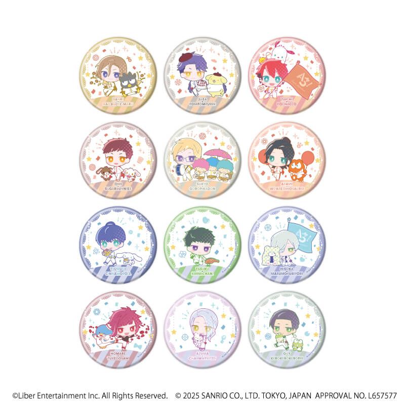 缶バッジ「A3!×Sanrio characters」08/A＆W コンプリートBOX(全12種)(ミニキャライラスト)