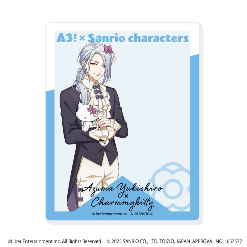 アクリルカード「A3!×Sanrio characters」18/雪白 東×チャーミーキティ(等身イラスト)