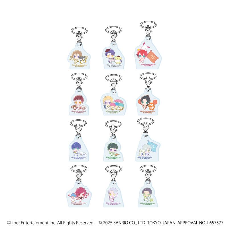 めじるしチャーム「A3!×Sanrio characters」02/A＆W ブラインド(12種)(ミニキャライラスト)