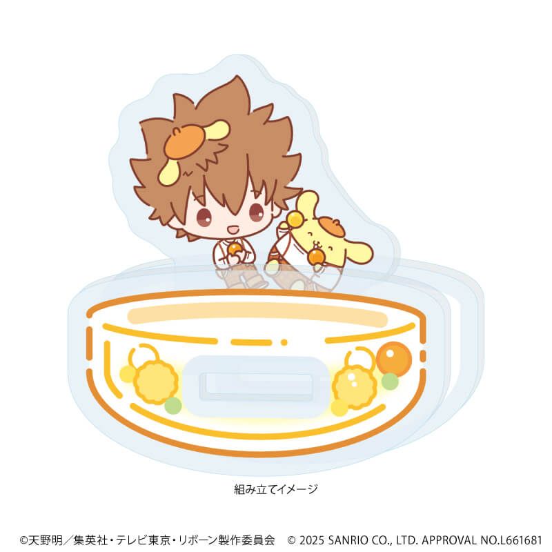 ゆらゆらアクリルスタンド「家庭教師ヒットマンREBORN!×SANRIO CHARACTERS」02/沢田綱吉×ポムポムプリン(コラボイラスト)