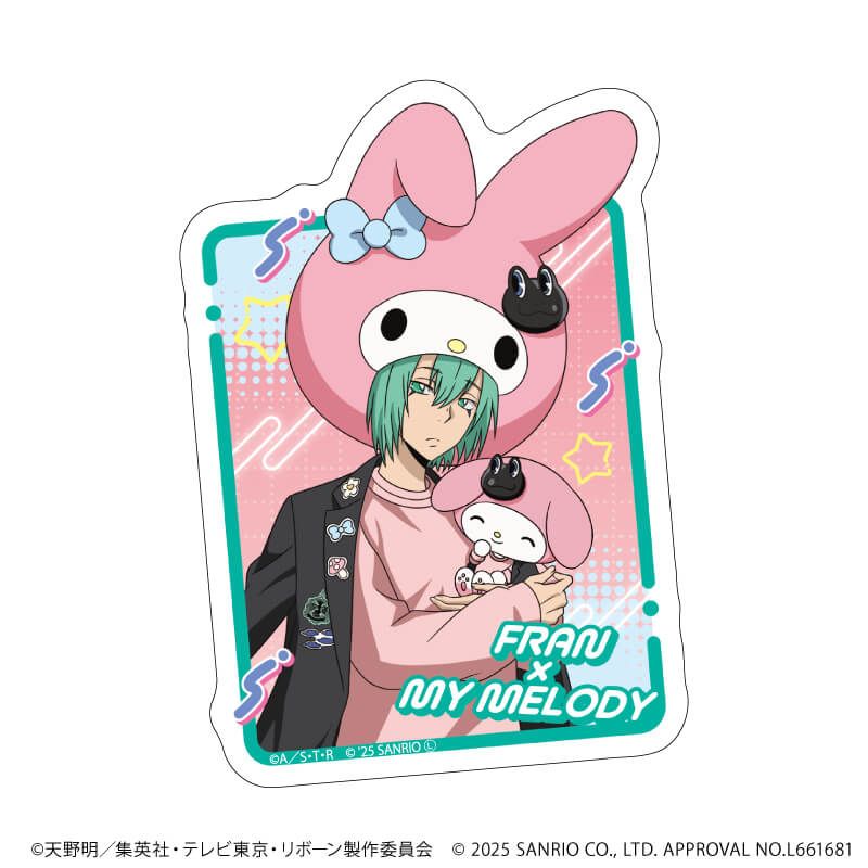 ダイカットスマホステッカー「家庭教師ヒットマンREBORN!×SANRIO CHARACTERS」11/フラン×マイメロディ(コラボイラスト)