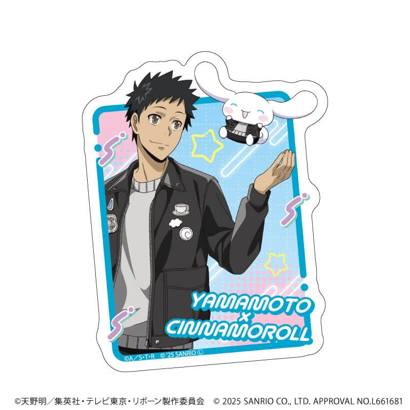 ダイカットスマホステッカー「家庭教師ヒットマンREBORN!×SANRIO CHARACTERS」04/山本武×シナモロール(コラボイラスト)