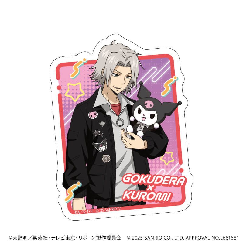 ダイカットスマホステッカー「家庭教師ヒットマンREBORN!×SANRIO CHARACTERS」03/獄寺隼人×クロミ(コラボイラスト)
