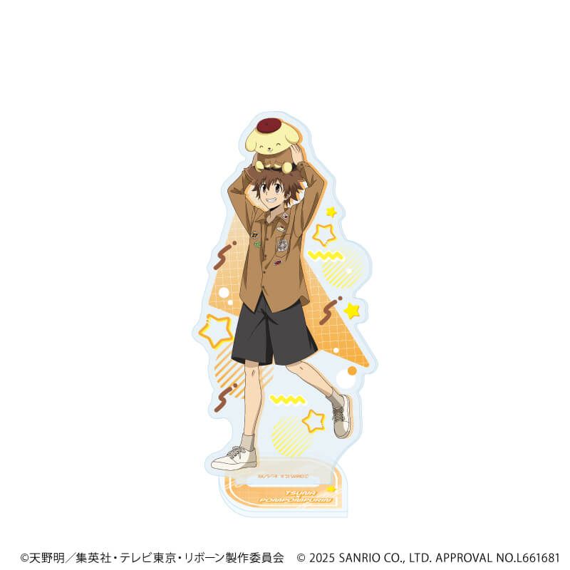 アクリルスタンド「家庭教師ヒットマンREBORN!×SANRIO CHARACTERS」40/沢田綱吉×ポムポムプリン(コラボイラスト)