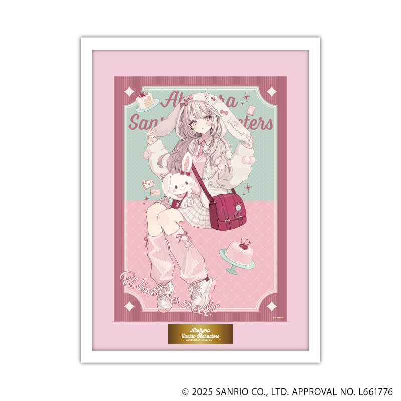 高精細複製原画（額付き）「赤倉×サンリオキャラクターズ」14/ウィッシュミーメル(コラボイラスト)