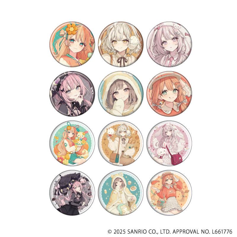 缶バッジ「赤倉×サンリオキャラクターズ」03/コンプリートBOX(全12種)(コラボイラスト)