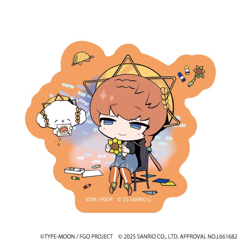ダイカットスマホステッカー「Fate/Grand Order×サンリオキャラクターズ」23/ヴァン・ゴッホ×こぎみゅん(コラボイラスト)