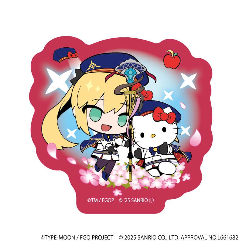 ダイカットスマホステッカー「Fate/Grand Order×サンリオキャラクターズ」16/アルトリア・キャスター×ハローキティ(コラボイラスト)