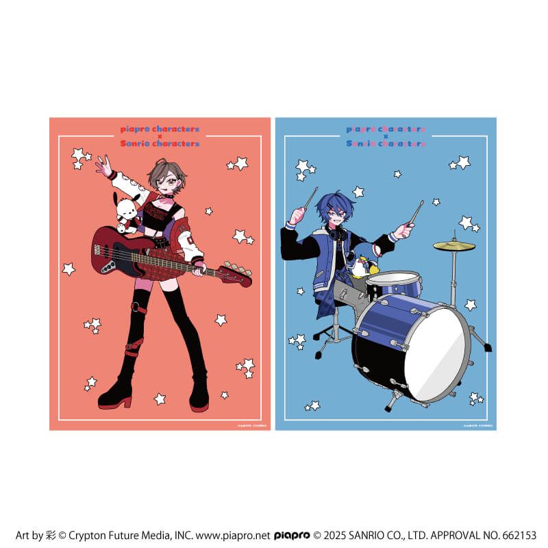 A4静電気ポスター(2枚セット)「ピアプロキャラクターズ×サンリオキャラクターズ」03/C(コラボイラスト)