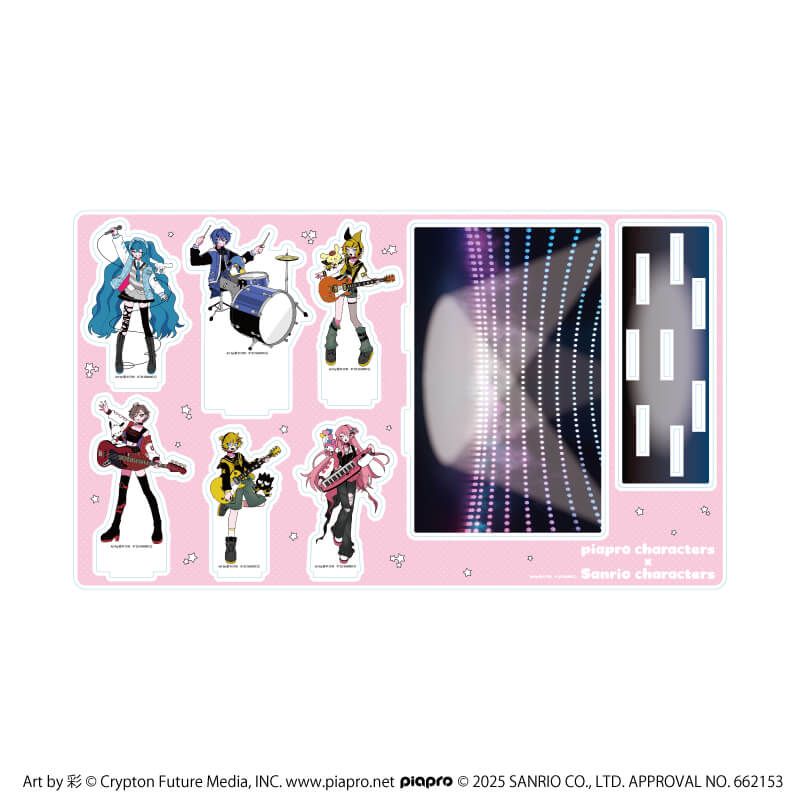プレミアム アクリルジオラマプレート「ピアプロキャラクターズ×サンリオキャラクターズ」01/集合デザイン(コラボイラスト)