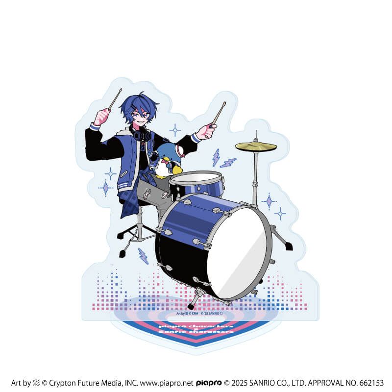アクリルスタンド「ピアプロキャラクターズ×サンリオキャラクターズ」06/KAITO×タキシードサム(コラボイラスト)