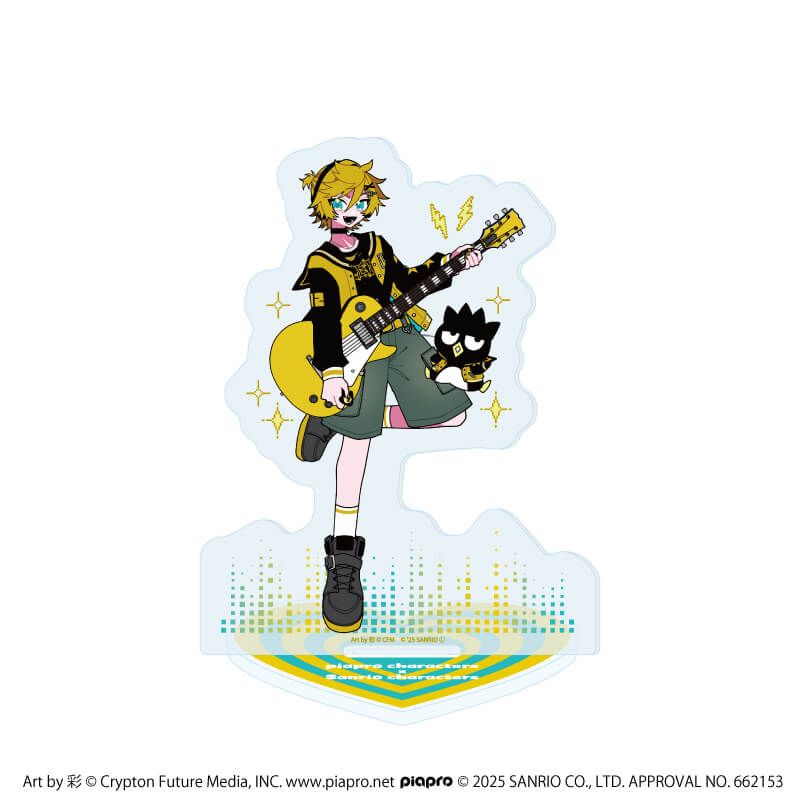 アクリルスタンド「ピアプロキャラクターズ×サンリオキャラクターズ」03/鏡音レン×バッドばつ丸(コラボイラスト)