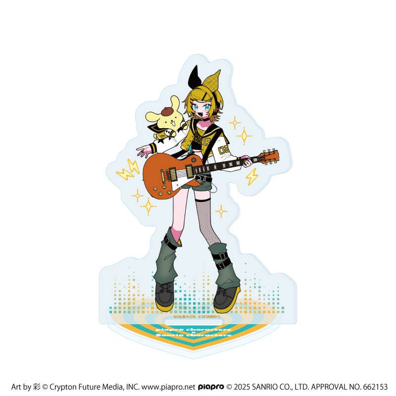 アクリルスタンド「ピアプロキャラクターズ×サンリオキャラクターズ」02/鏡音リン×ポムポムプリン(コラボイラスト)