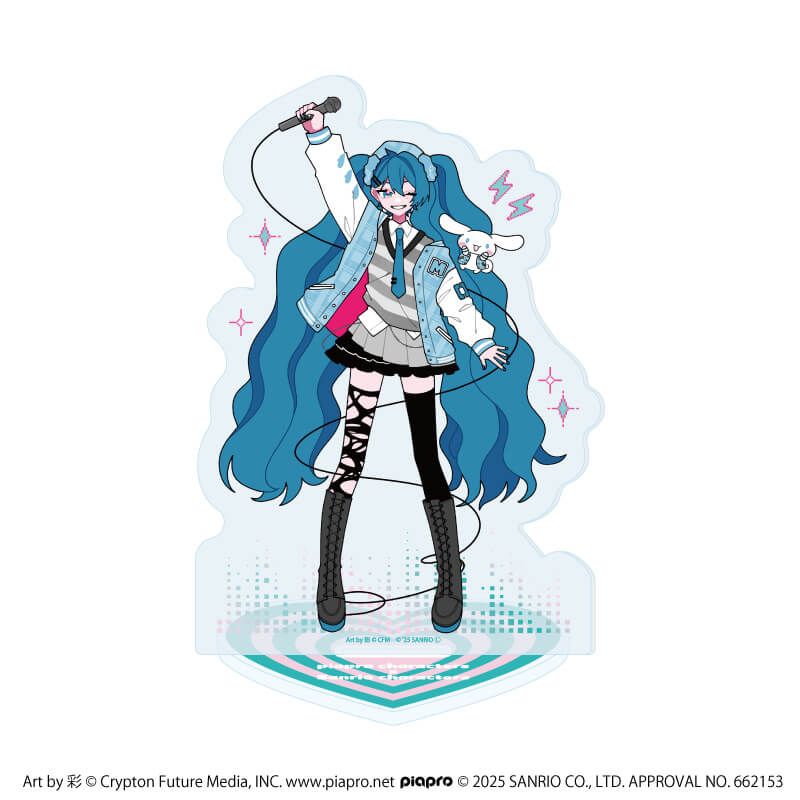 アクリルスタンド「ピアプロキャラクターズ×サンリオキャラクターズ」01/初音ミク×シナモロール(コラボイラスト)