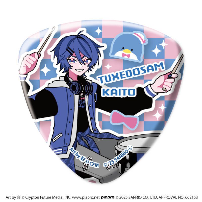 ピック型缶バッジ「ピアプロキャラクターズ×サンリオキャラクターズ」01/コンプリートセット(全6種)(コラボイラスト)