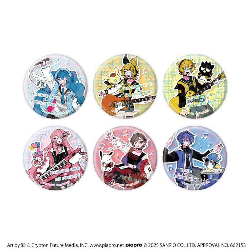 ホログラム缶バッジ(57mm)「ピアプロキャラクターズ×サンリオキャラクターズ」01/ブラインド(6種)(コラボイラスト)