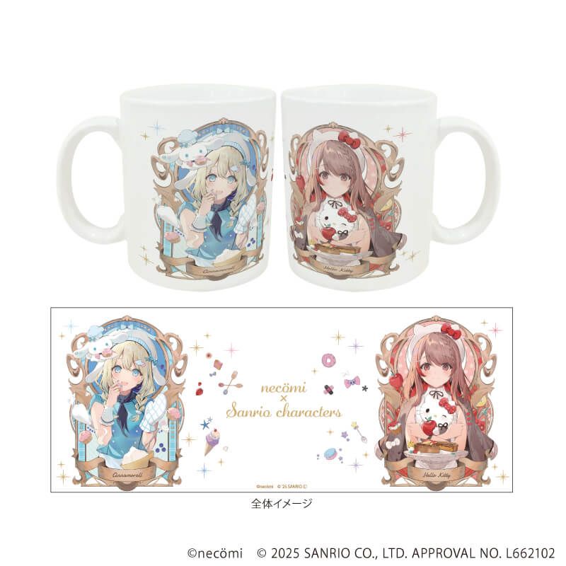 マグカップ(フルカラー)「necomi×サンリオキャラクターズ」01/集合デザイン(コラボイラスト)
