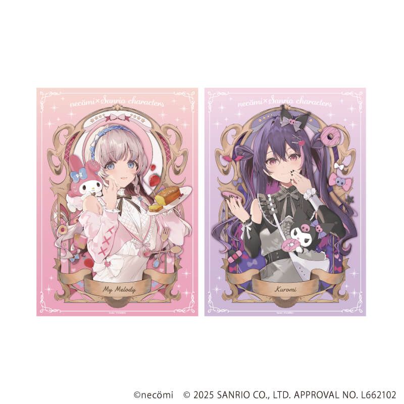 A4静電気ポスター(2枚セット)「necomi×サンリオキャラクターズ」01/マイメロディ&クロミ(コラボイラスト)