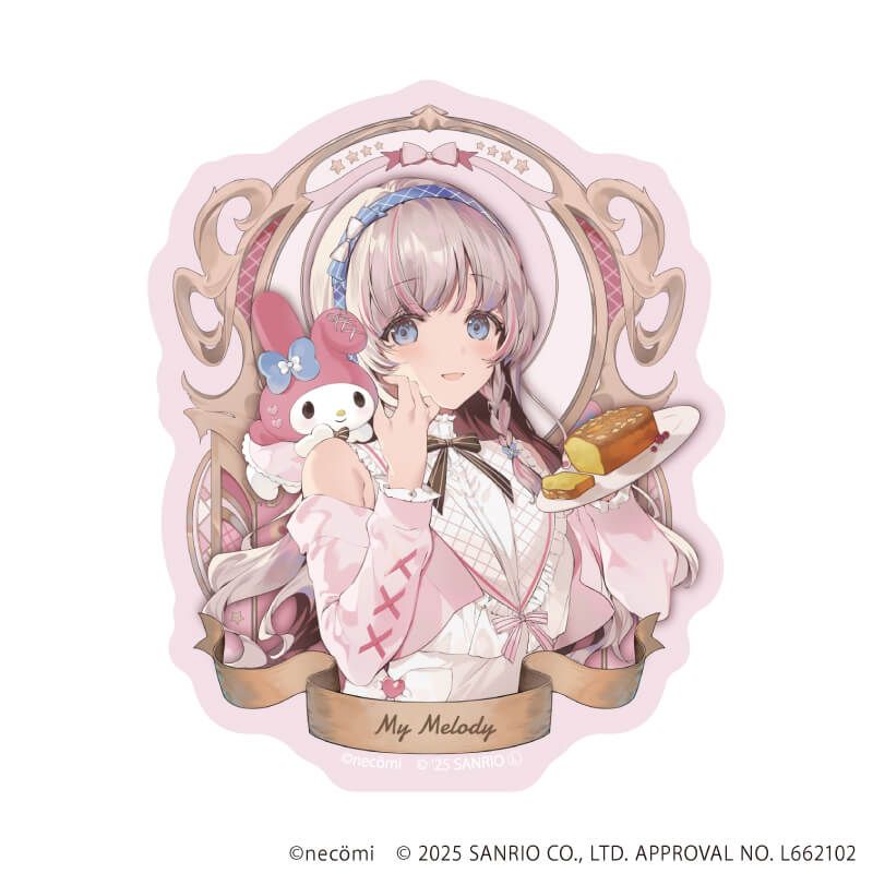 ダイカットスマホステッカー「necomi×サンリオキャラクターズ」05/マイメロディ(コラボイラスト)