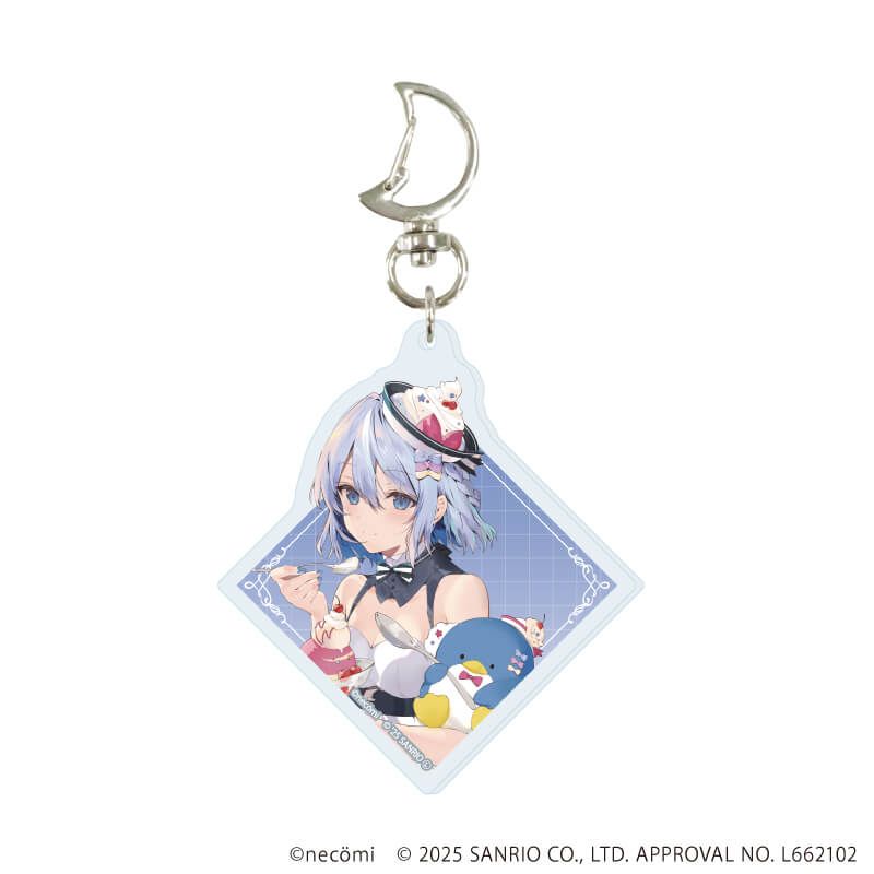 月型ナスカン付きアクリルキーホルダー「necomi×サンリオキャラクターズ」01/コンプリートセット(全6種)(コラボイラスト)