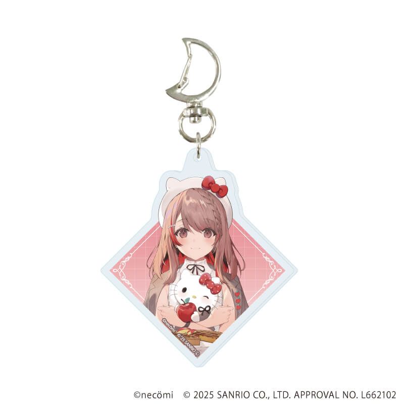 月型ナスカン付きアクリルキーホルダー「necomi×サンリオキャラクターズ」01/コンプリートセット(全6種)(コラボイラスト)