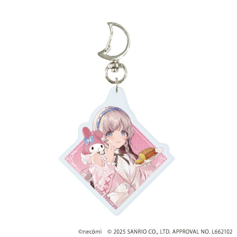 月型ナスカン付きアクリルキーホルダー「necomi×サンリオキャラクターズ」01/コンプリートセット(全6種)(コラボイラスト)