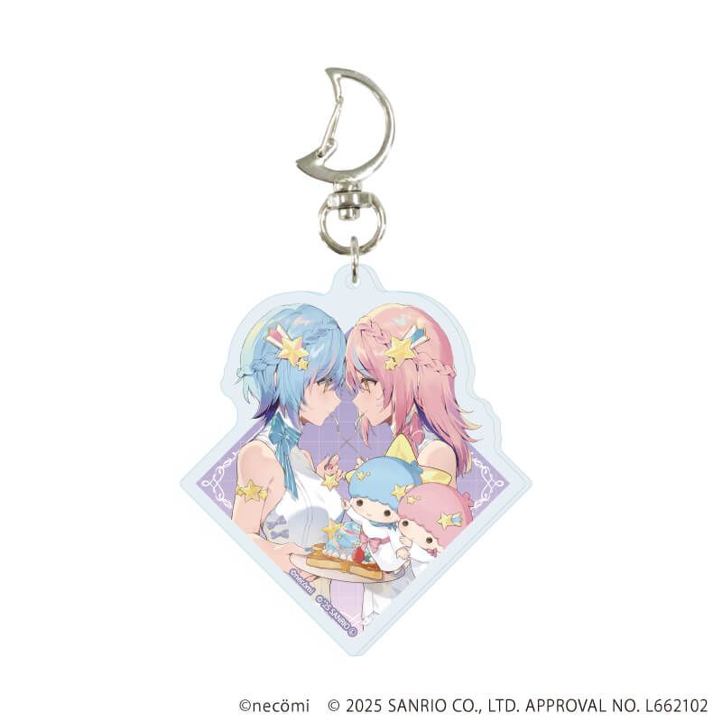 月型ナスカン付きアクリルキーホルダー「necomi×サンリオキャラクターズ」01/コンプリートセット(全6種)(コラボイラスト)