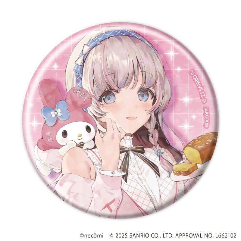 ホログラム缶バッジ(57mm)「necomi×サンリオキャラクターズ」01/コンプリートセット(全12種)(コラボイラスト)
