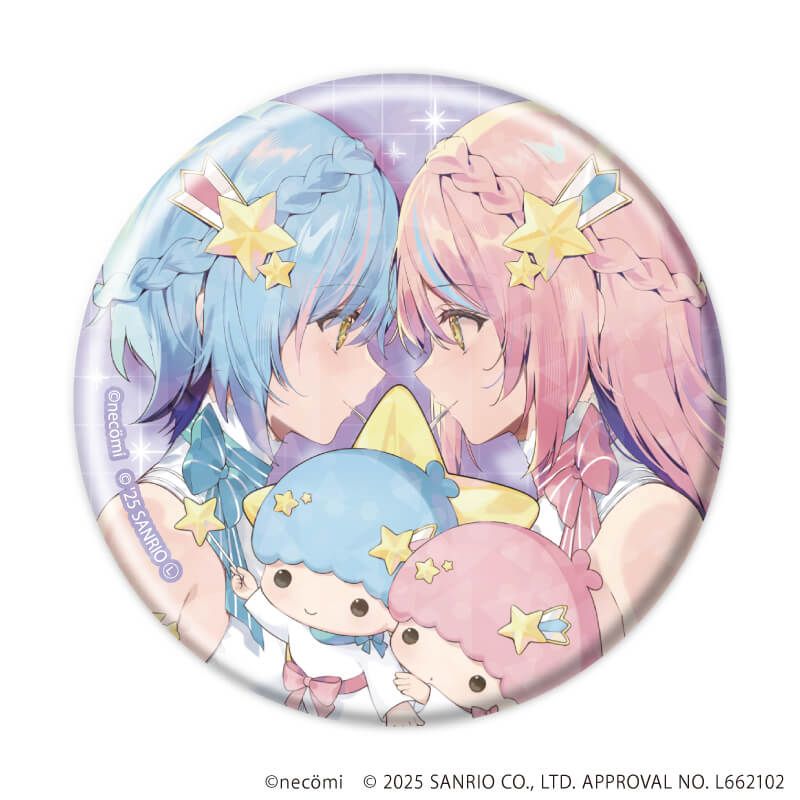 ホログラム缶バッジ(57mm)「necomi×サンリオキャラクターズ」01/コンプリートセット(全12種)(コラボイラスト)