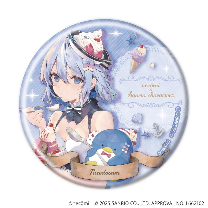 ホログラム缶バッジ(57mm)「necomi×サンリオキャラクターズ」01/コンプリートセット(全12種)(コラボイラスト)