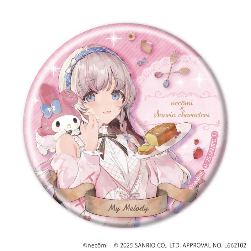 ホログラム缶バッジ(57mm)「necomi×サンリオキャラクターズ」01/コンプリートセット(全12種)(コラボイラスト)